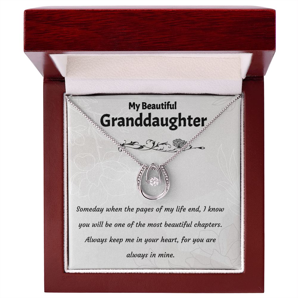 My Beautiful Granddaughter- LUCKY IN LOVE NECKLACE-Someday when the pages