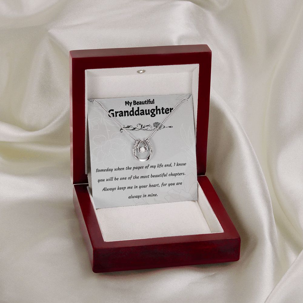 My Beautiful Granddaughter- LUCKY IN LOVE NECKLACE-Someday when the pages