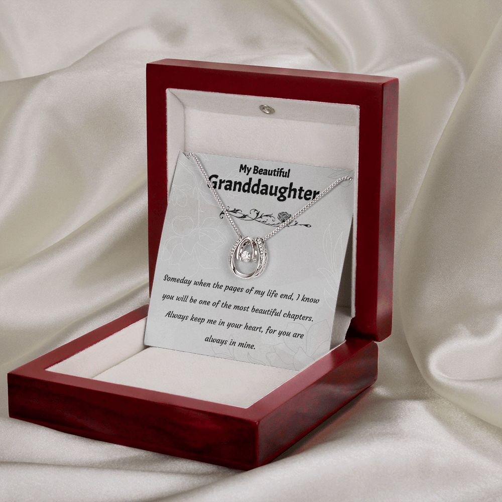 My Beautiful Granddaughter- LUCKY IN LOVE NECKLACE-Someday when the pages