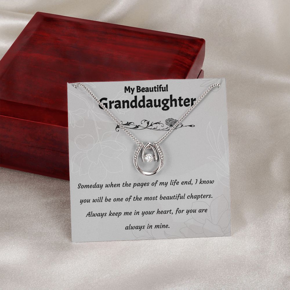 My Beautiful Granddaughter- LUCKY IN LOVE NECKLACE-Someday when the pages