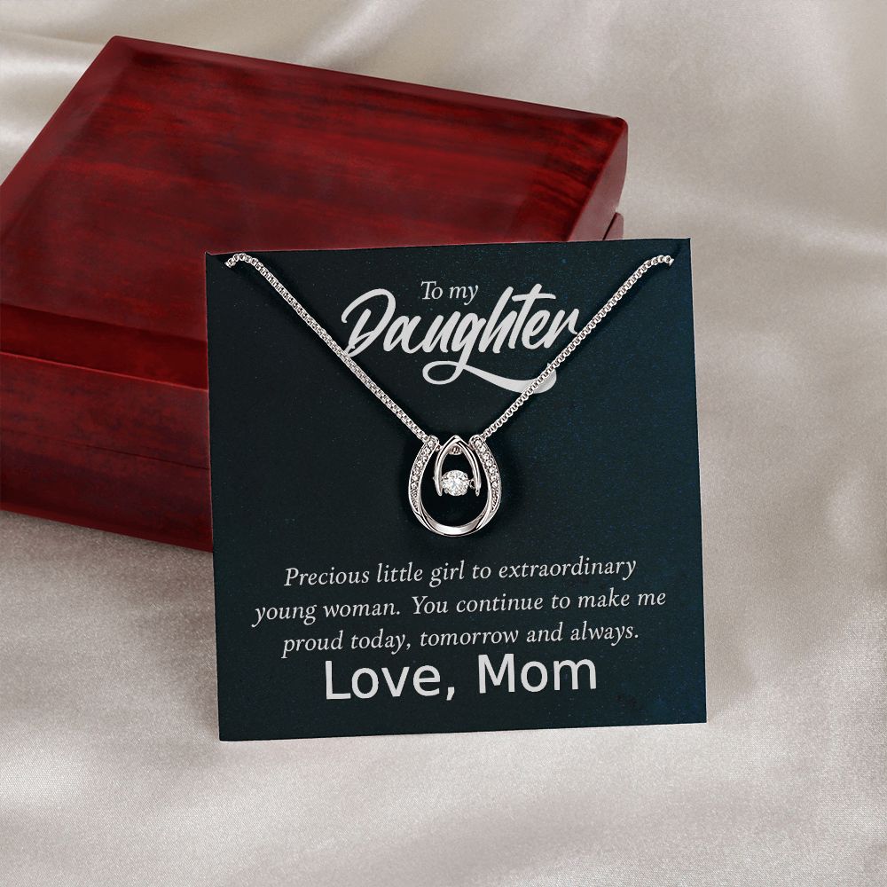 To my daughter -LUCKY IN LOVE NECKLACE -Extraordinary Young Woman