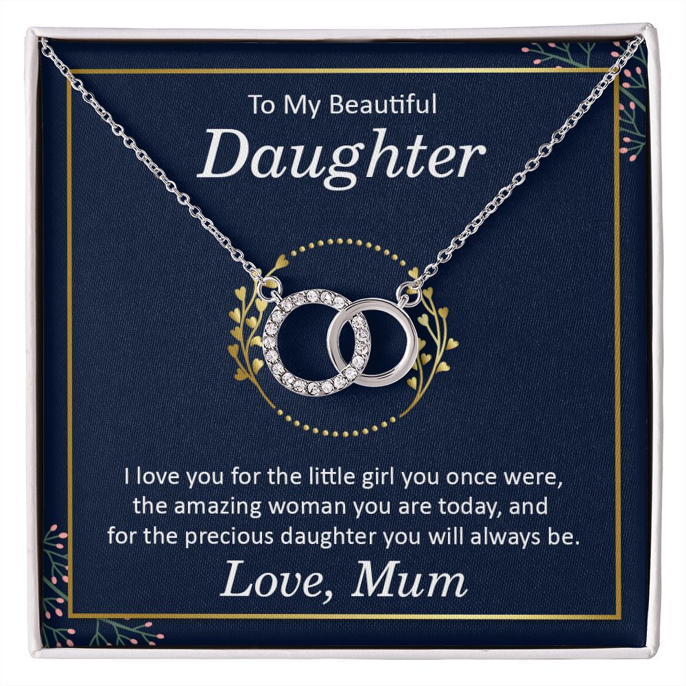 TO MY BEAUTIFUL DAUGHTER - I LOVE YOU PERFECT PAIR NECKLACE