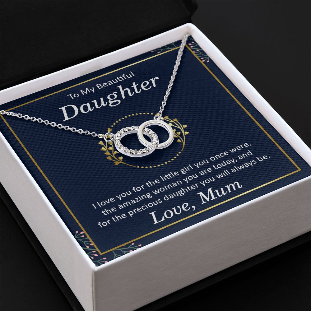 TO MY BEAUTIFUL DAUGHTER - I LOVE YOU PERFECT PAIR NECKLACE