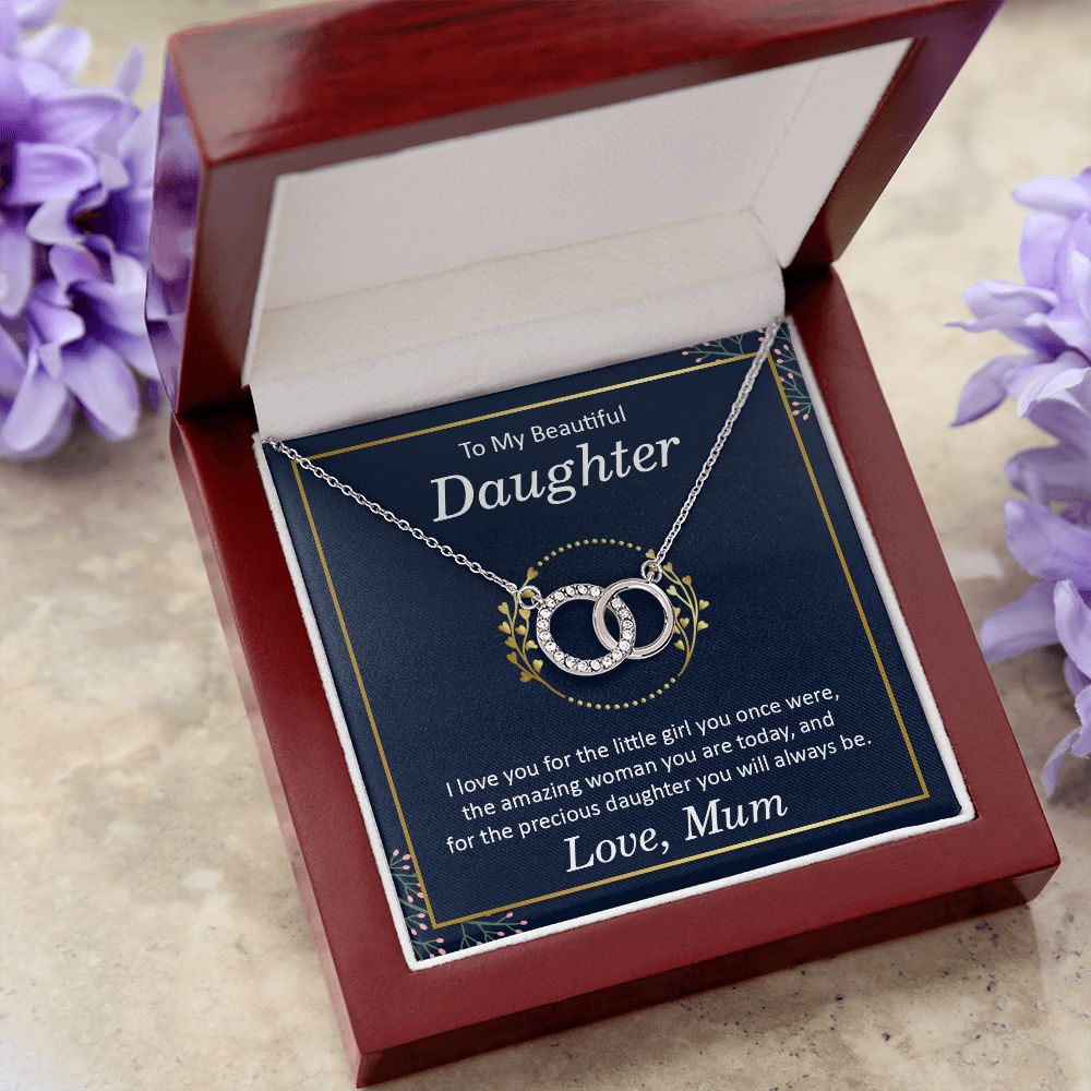 TO MY BEAUTIFUL DAUGHTER - I LOVE YOU PERFECT PAIR NECKLACE