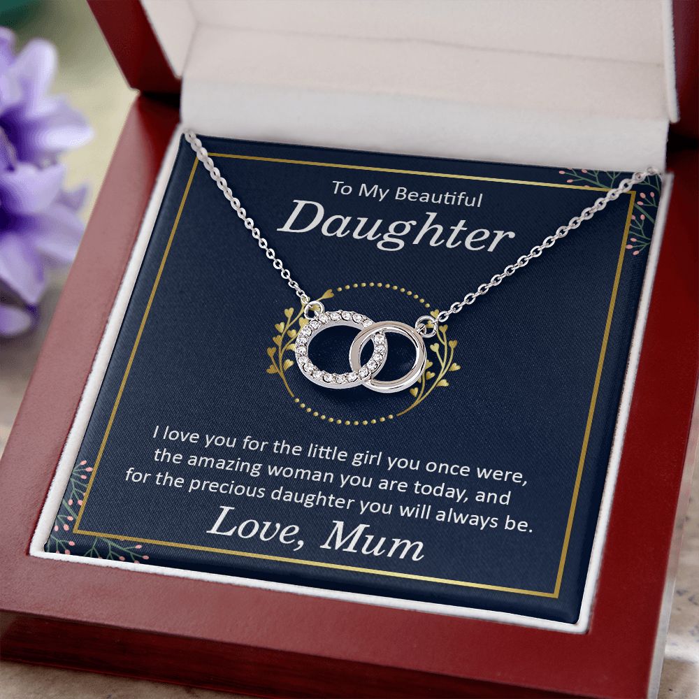 TO MY BEAUTIFUL DAUGHTER - I LOVE YOU PERFECT PAIR NECKLACE
