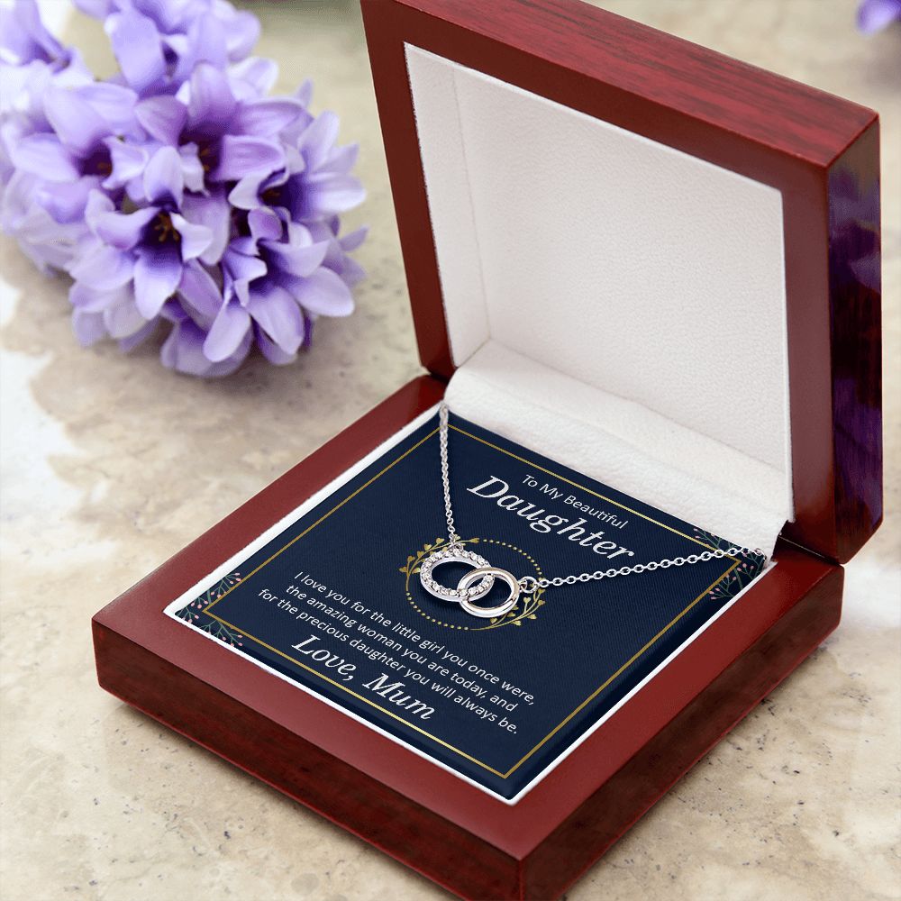 TO MY BEAUTIFUL DAUGHTER - I LOVE YOU PERFECT PAIR NECKLACE