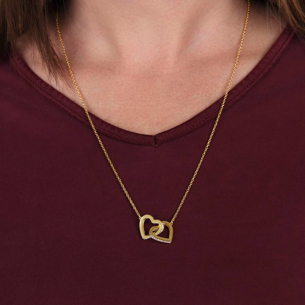 Gift For Granddaughter - Interlocking Hearts necklace-GoldU-Someday when the pages of my life