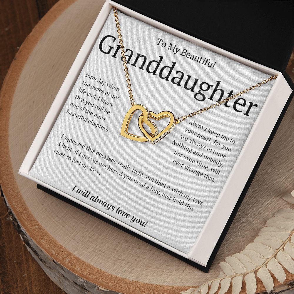Gift For Granddaughter - Interlocking Hearts necklace-GoldU-Someday when the pages of my life