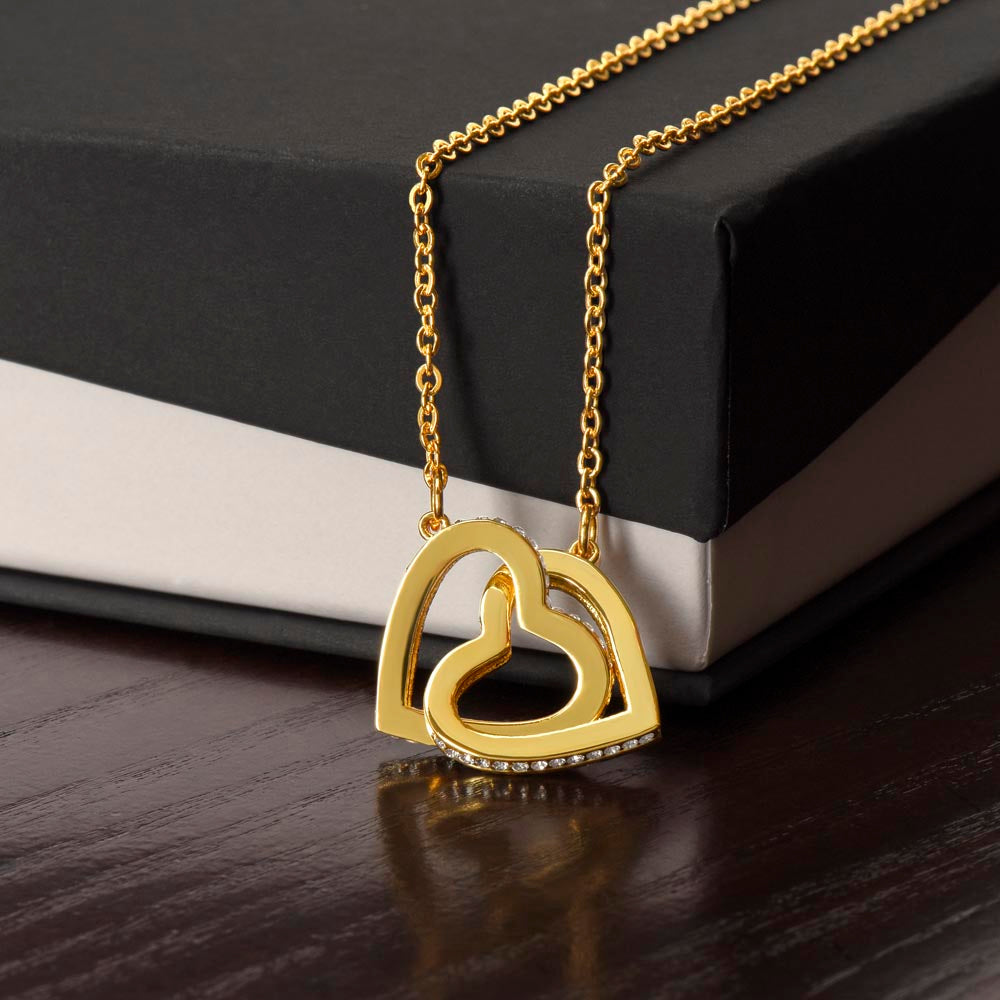 Gift For Granddaughter - Interlocking Hearts necklace-GoldU-Someday when the pages of my life