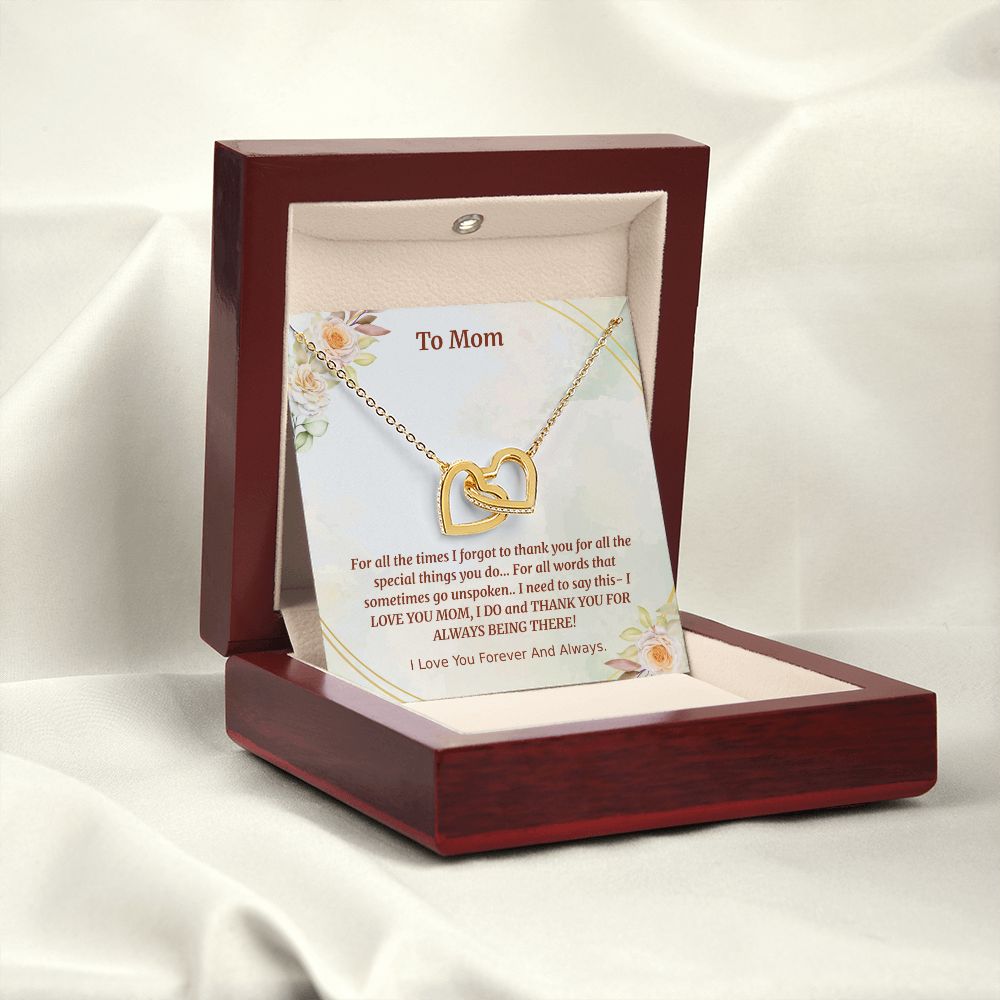 TO MOM FROM DAUGHTER OR SON- INTERLOCKING HEARTS NECKLACE