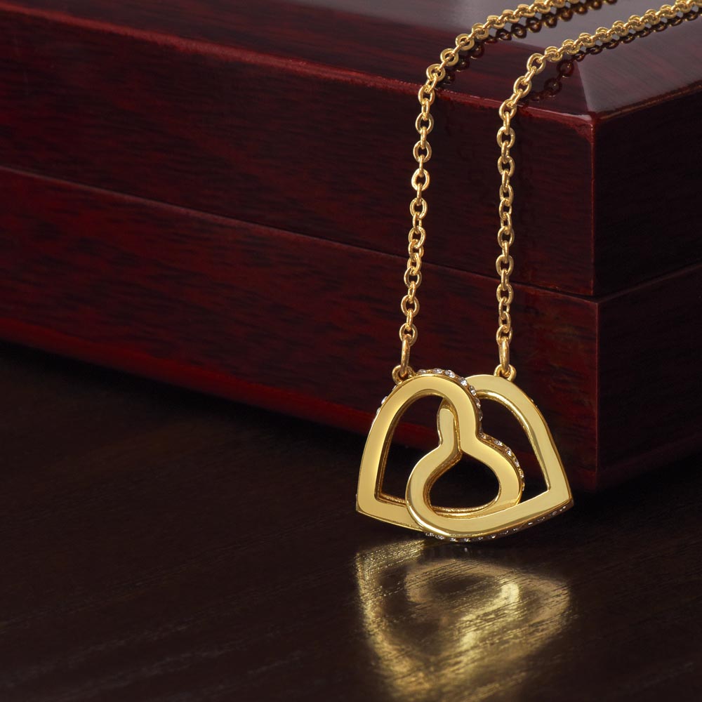 Gift For Granddaughter - Interlocking Hearts necklace-GoldH-Someday when the pages of my life