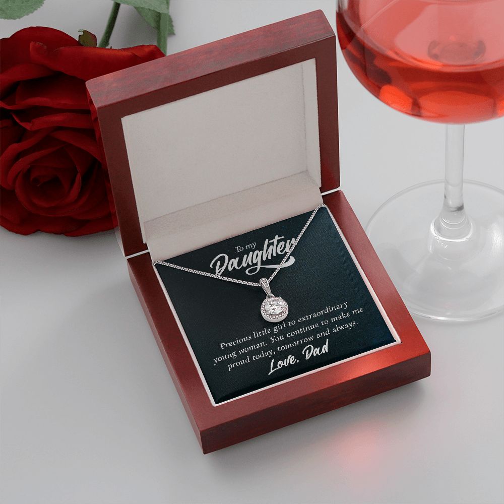 TO DAUGHTER FROM DAD- PRECIOUS LITTLE GIRL TO EXTRAORDINARY-ETERNAL HOPE NECKLACE