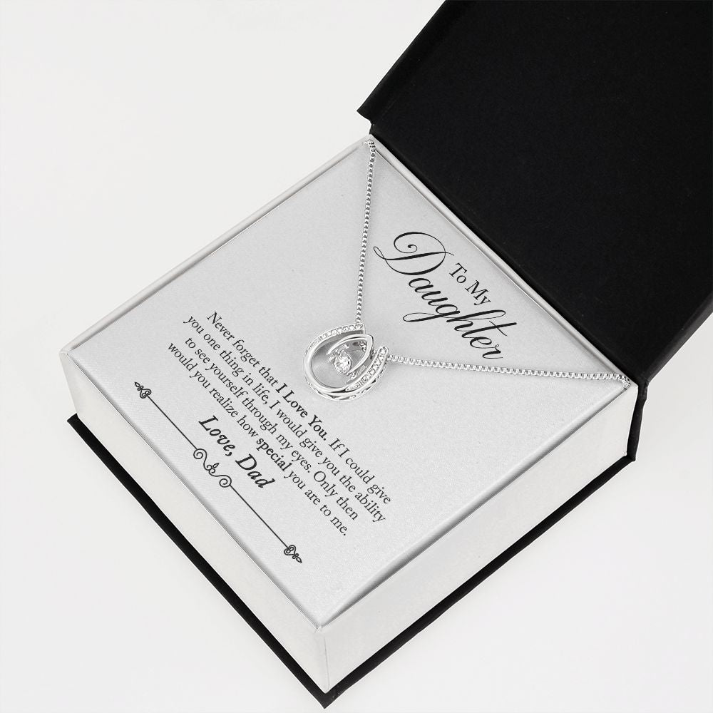 TO DAUGHTER FROM DAD- HOW SPECIAL YOU ARE-  LUCKY IN LOVE NECKLACE