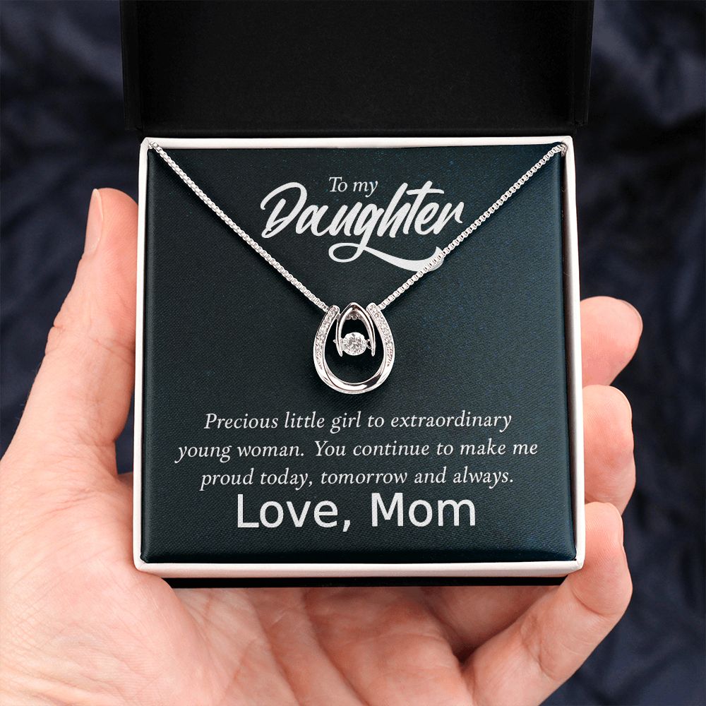 To my daughter -LUCKY IN LOVE NECKLACE -Extraordinary Young Woman