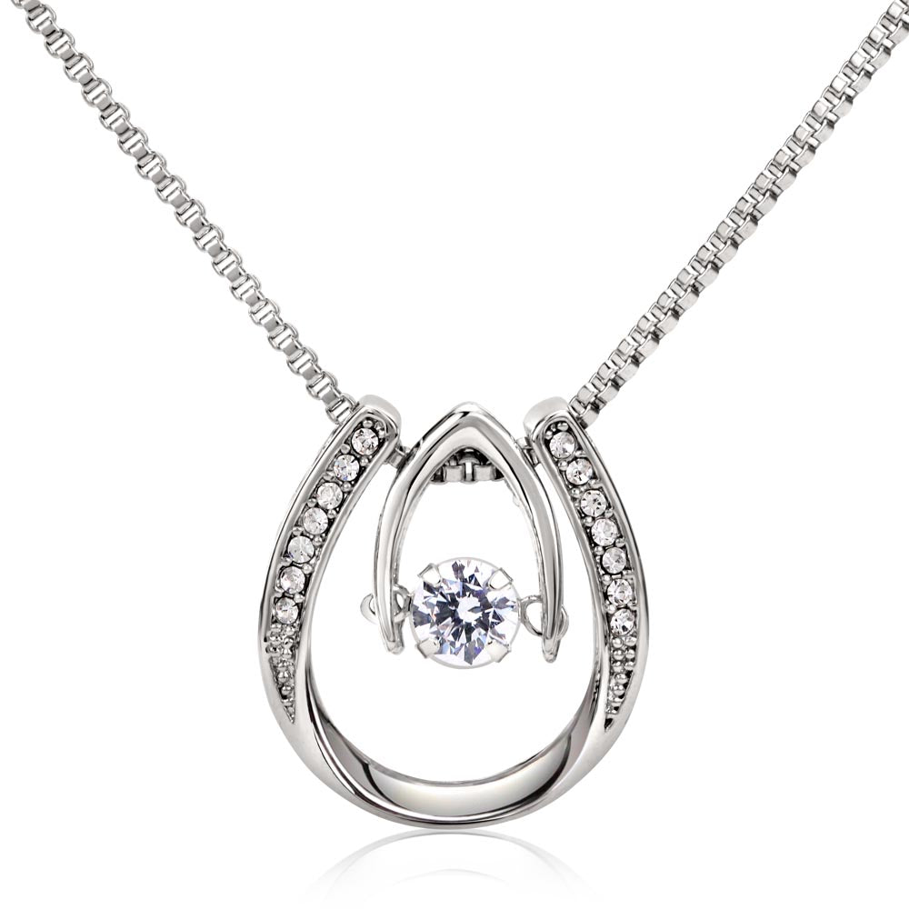 TO DAUGHTER FROM DAD- HOW SPECIAL YOU ARE-  LUCKY IN LOVE NECKLACE