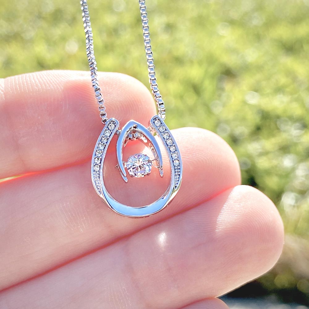 TO DAUGHTER FROM DAD- HOW SPECIAL YOU ARE-  LUCKY IN LOVE NECKLACE