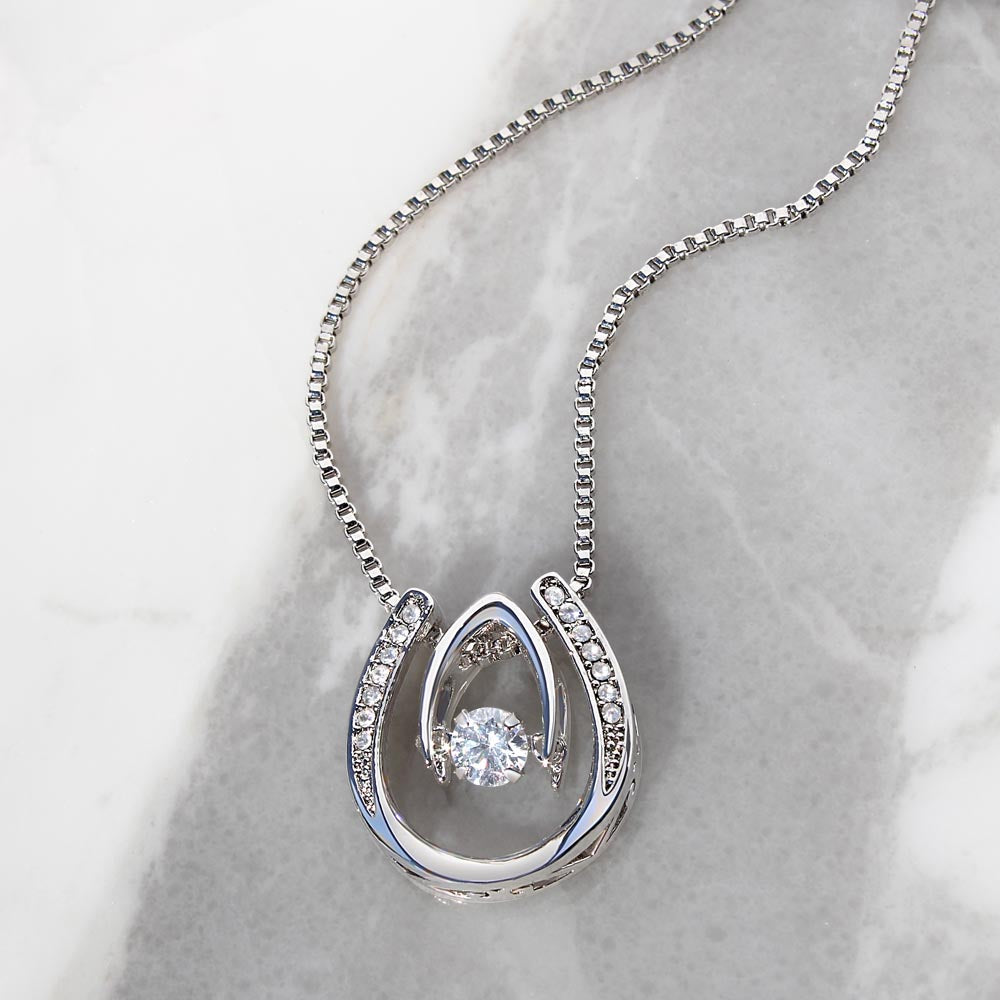 TO DAUGHTER FROM DAD- HOW SPECIAL YOU ARE-  LUCKY IN LOVE NECKLACE