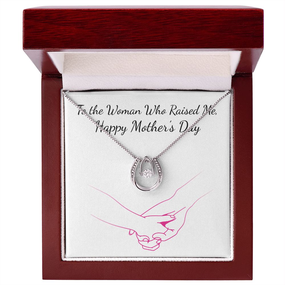 MOTHERS DAY- WOMAN WHO RAISED ME-LUCKY IN LOVE NECKLACE -TEMPLATE