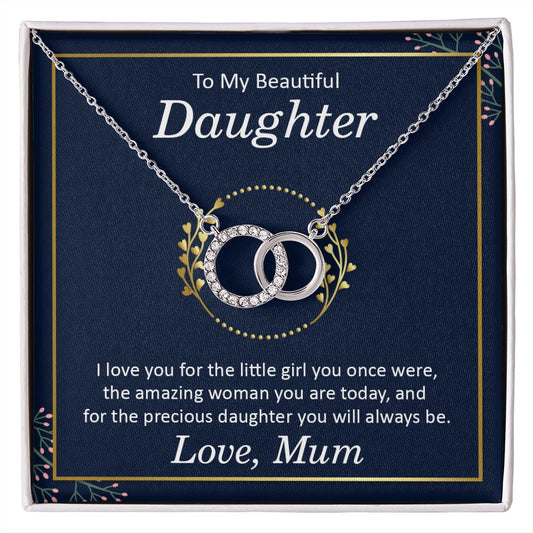 TO MY BEAUTIFUL DAUGHTER - I LOVE YOU PERFECT PAIR NECKLACE