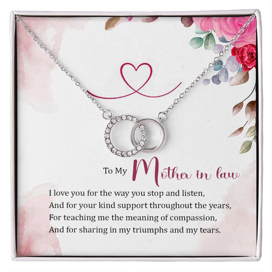 TO MY MOTHER-IN-LAW - I LOVE YOU FOR THE WAY YOU- PERFECT PAIR NECKLACE