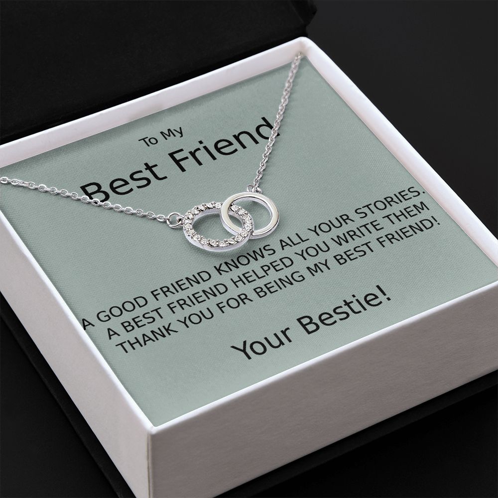 TO MY BEST FRIEND-HELPED WRITE MY STORIES- PERFECT PAIR NECKLACE