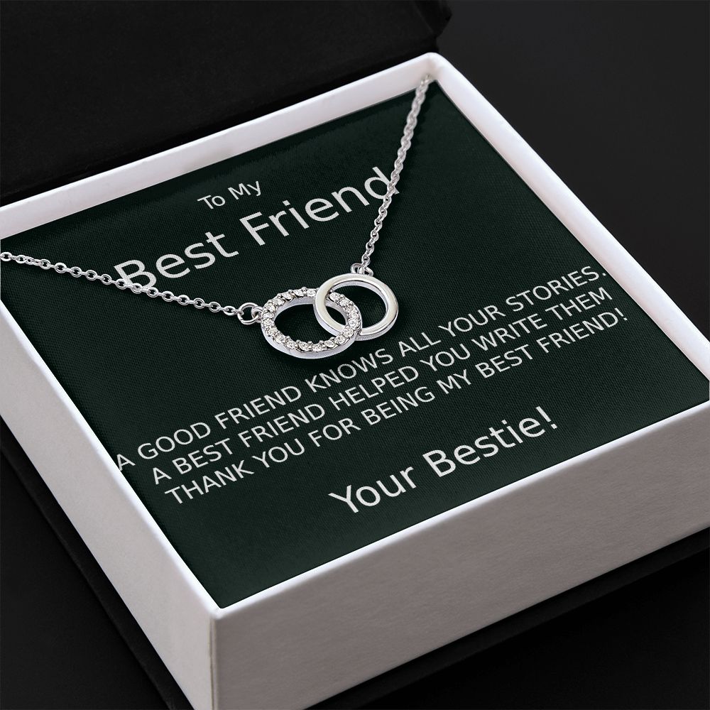 TO MY BEST FRIEND-HELPED WRITE MY STORIES-BK- PERFECT PAIR NECKLACE