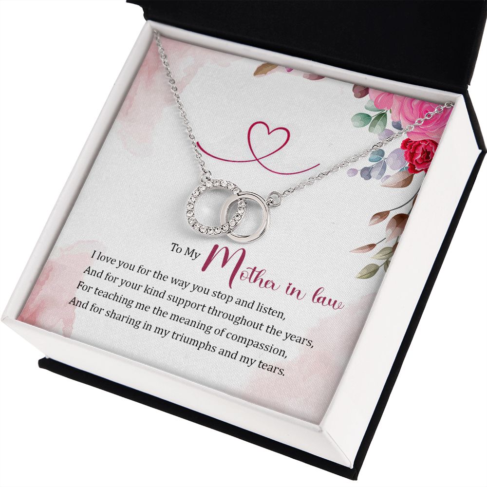 TO MY MOTHER-IN-LAW - I LOVE YOU FOR THE WAY YOU- PERFECT PAIR NECKLACE