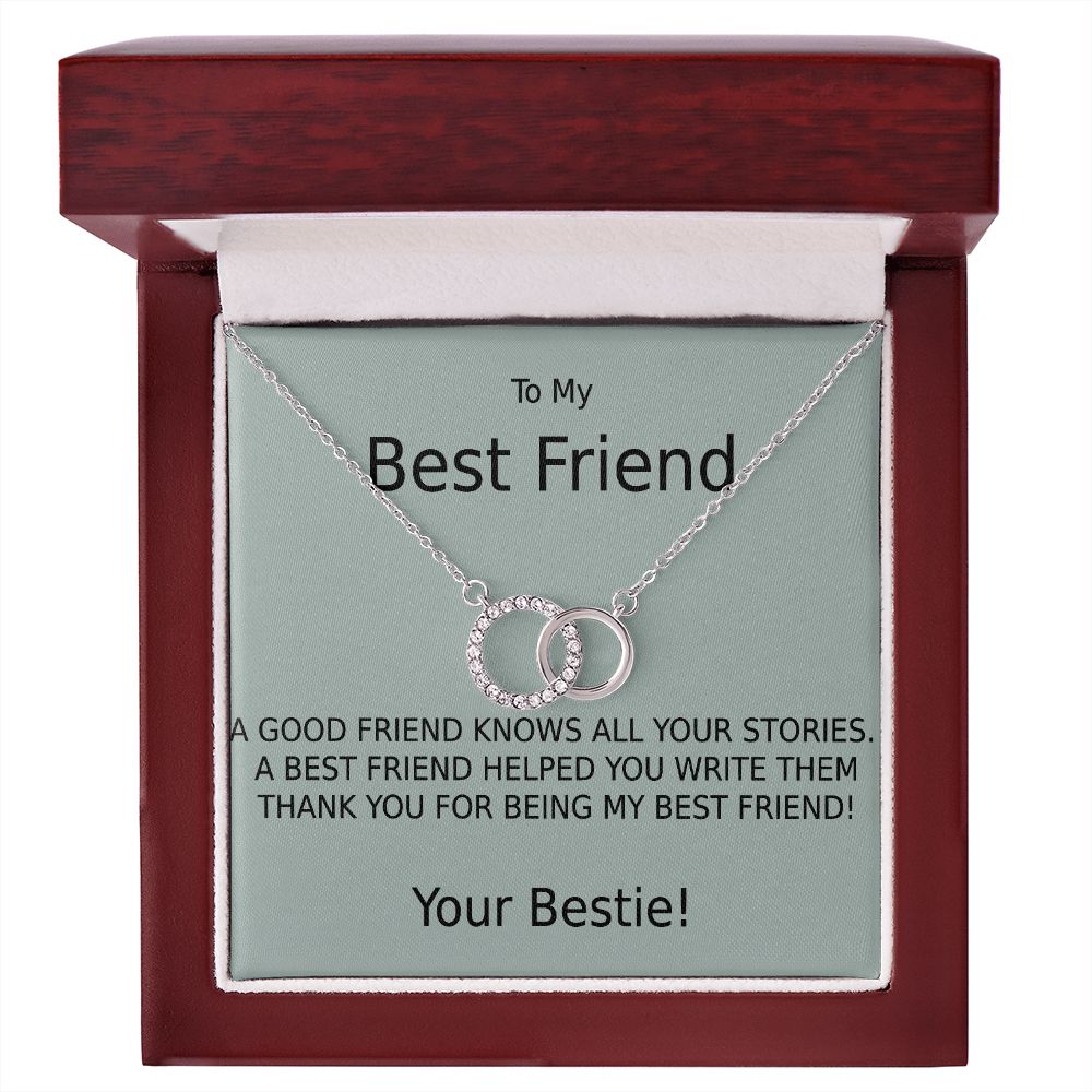 TO MY BEST FRIEND-HELPED WRITE MY STORIES- PERFECT PAIR NECKLACE