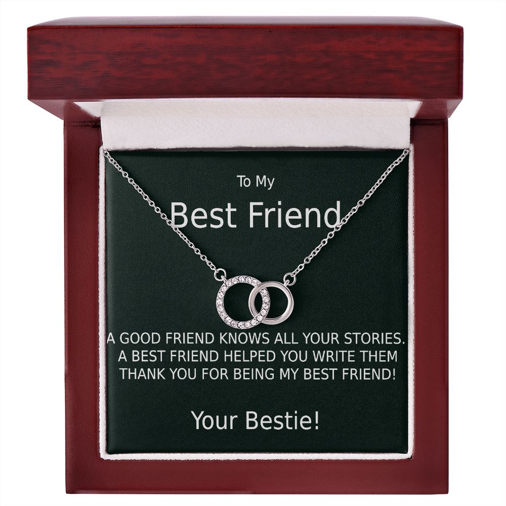 TO MY BEST FRIEND-HELPED WRITE MY STORIES-BK- PERFECT PAIR NECKLACE