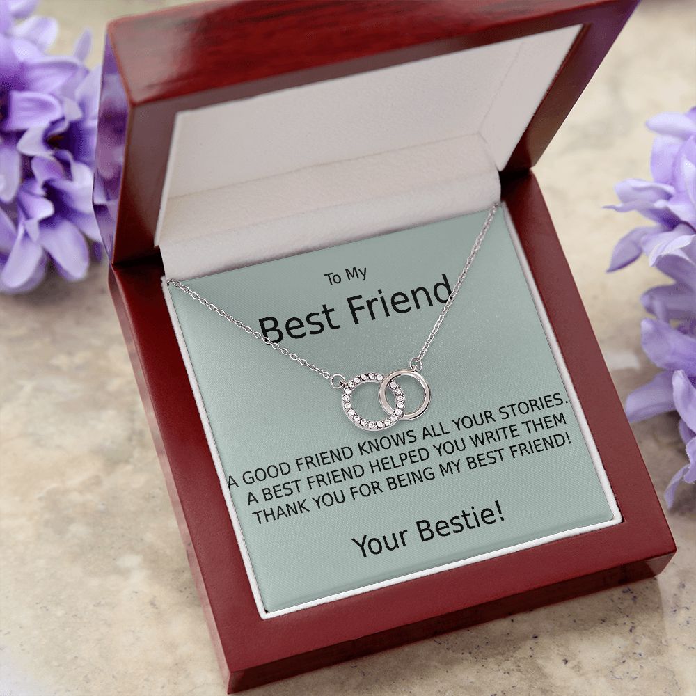TO MY BEST FRIEND-HELPED WRITE MY STORIES- PERFECT PAIR NECKLACE