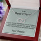 TO MY BEST FRIEND-HELPED WRITE MY STORIES- PERFECT PAIR NECKLACE