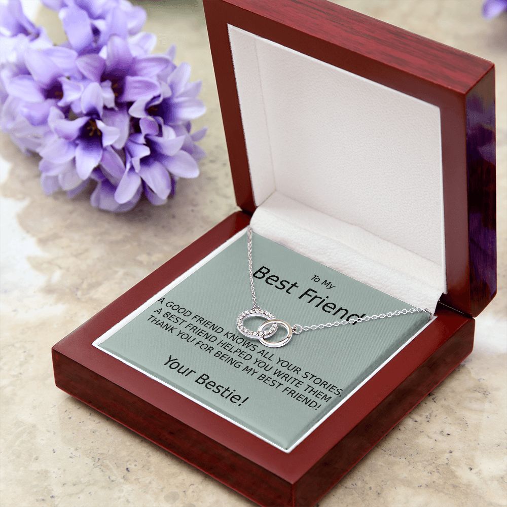 TO MY BEST FRIEND-HELPED WRITE MY STORIES- PERFECT PAIR NECKLACE