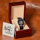 To the greatest son- Men's Openwork Watch with Mahogany Box - Template