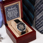 To My Husband - Meeting you was fate -Men's Openwork Watch with Mahogany Box - Template