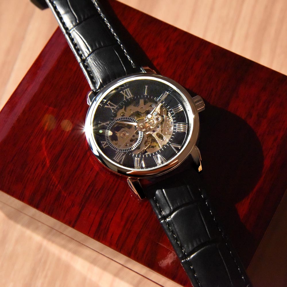 Happy birthday to my amazing dad- Men's Openwork Watch with Mahogany Box - Template