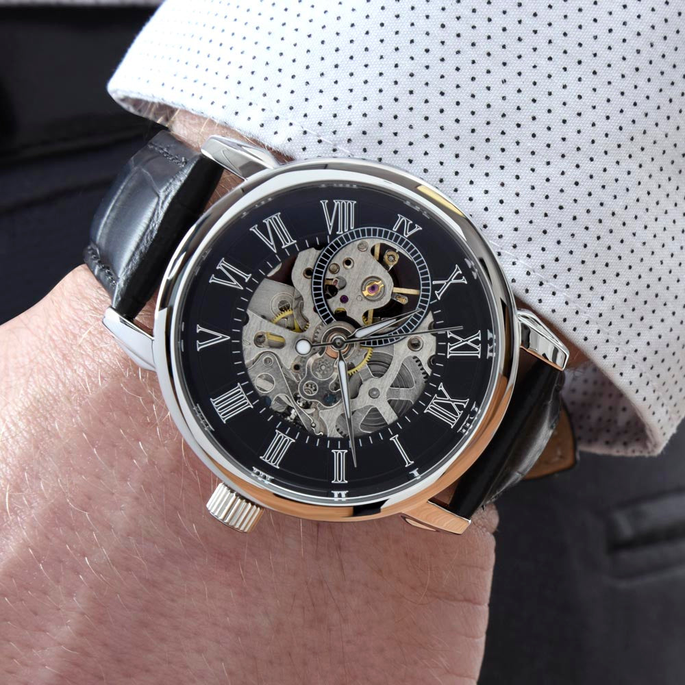 Happy birthday to my amazing dad- Men's Openwork Watch with Mahogany Box - Template
