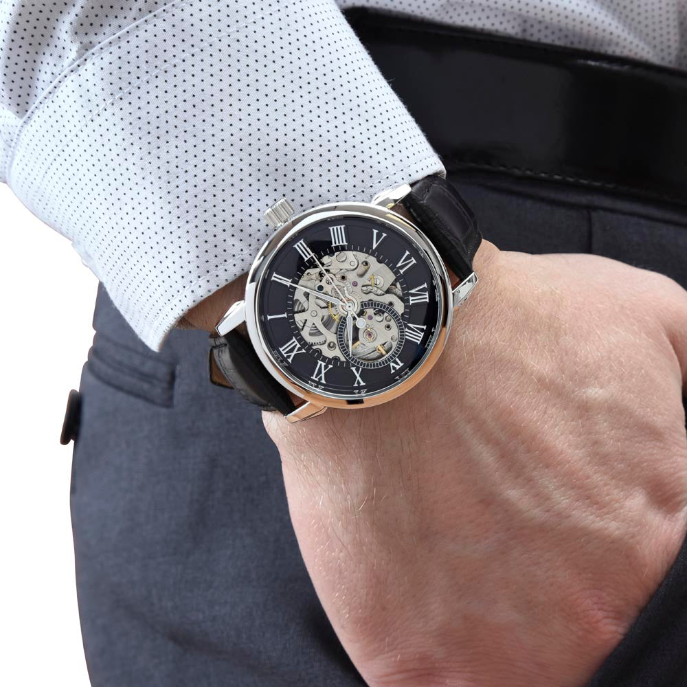 Happy birthday to my amazing dad- Men's Openwork Watch with Mahogany Box - Template