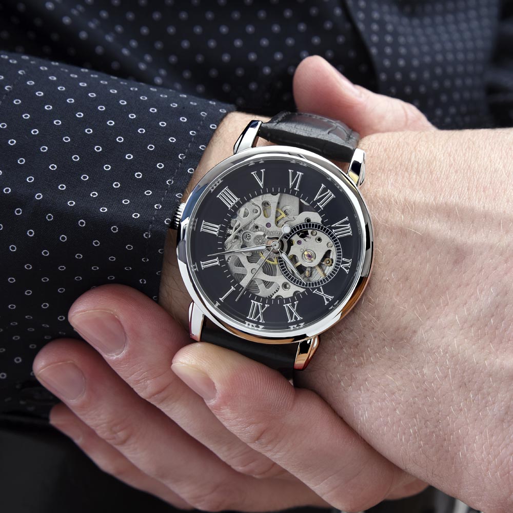 Happy birthday to my amazing dad- Men's Openwork Watch with Mahogany Box - Template