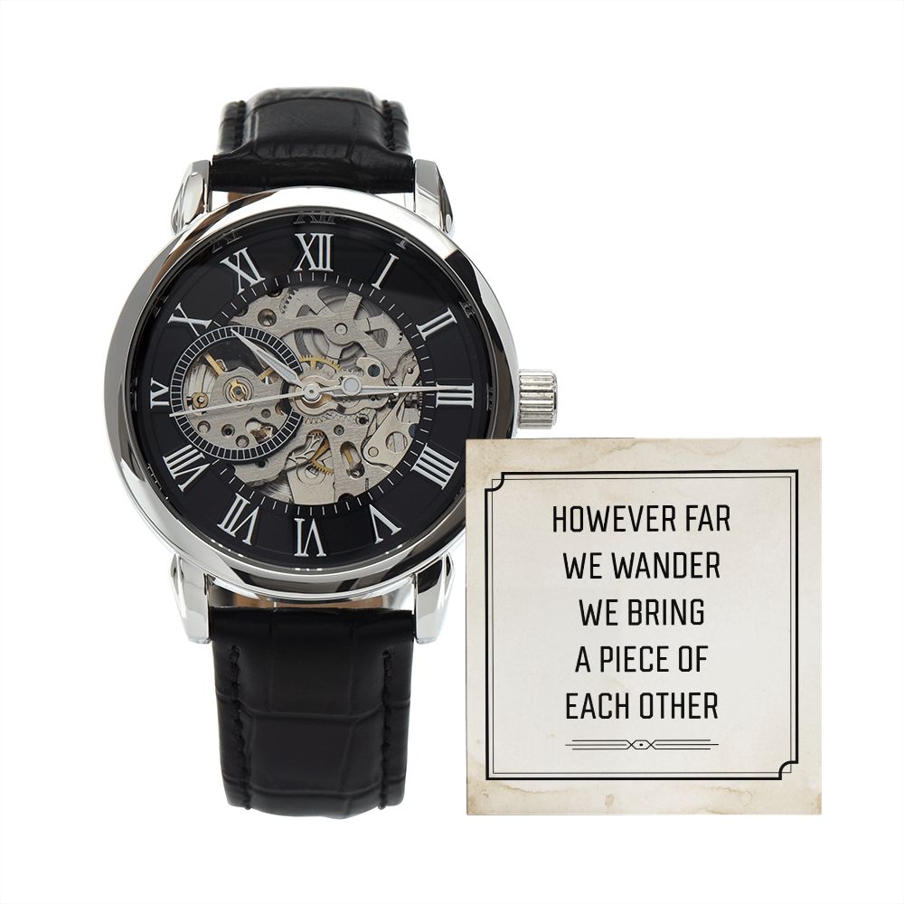 However far we wander- Men's Openwork Watch with Mahogany Box - Template