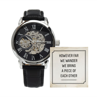 However far we wander- Men's Openwork Watch with Mahogany Box - Template
