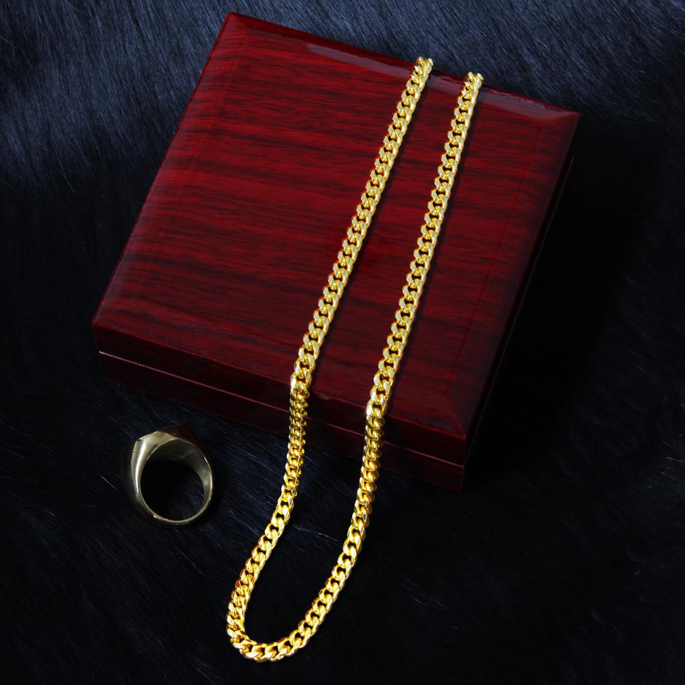 To my son- be a warrior, not a worrier Cuban link chain