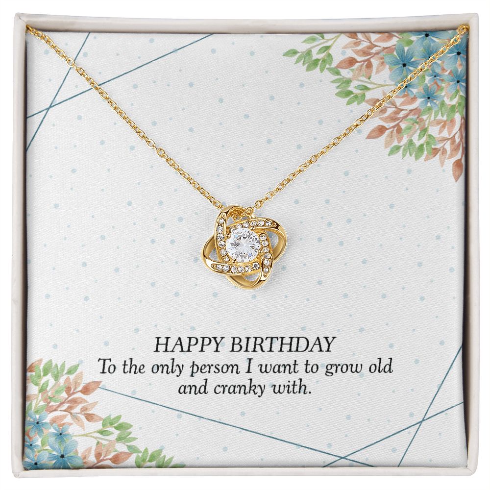 HAPPY BIRTHDAY GIFT FOR WIFE- HAPPY BIRTHDAY TO THE ONE PERSON- LOVE KNOT NECKLACE