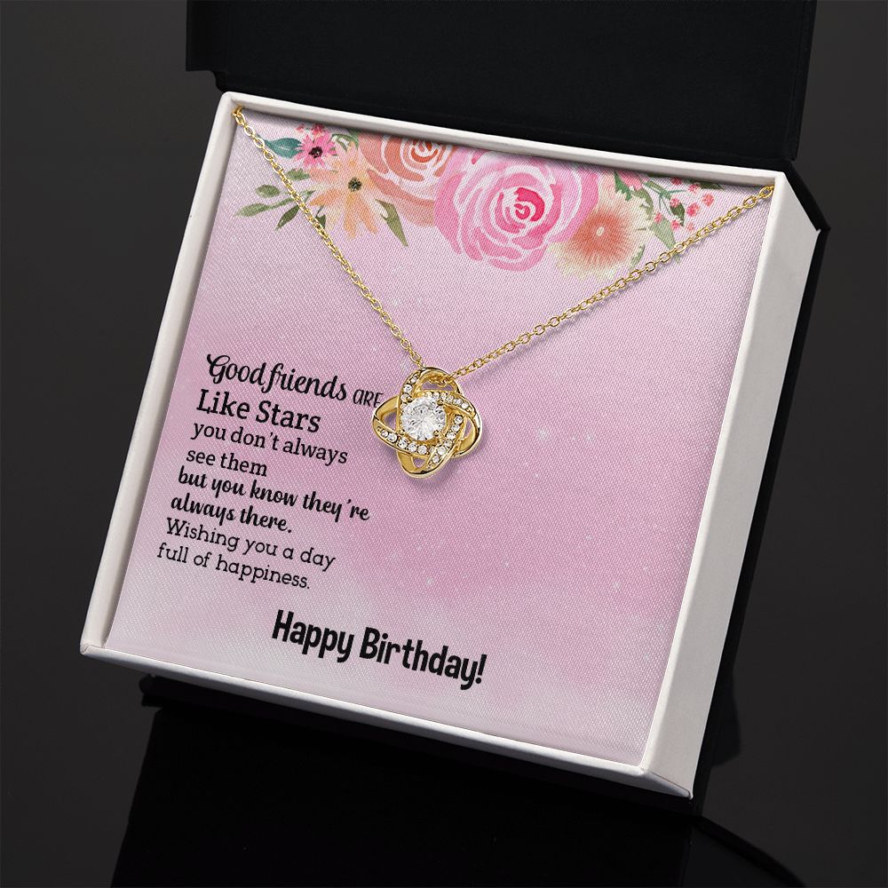 BIRTHDAY GIFT FOR FRIEND - GOOD FRIEND ARE LIKE STARS- LOVE KNOT NECKLACE