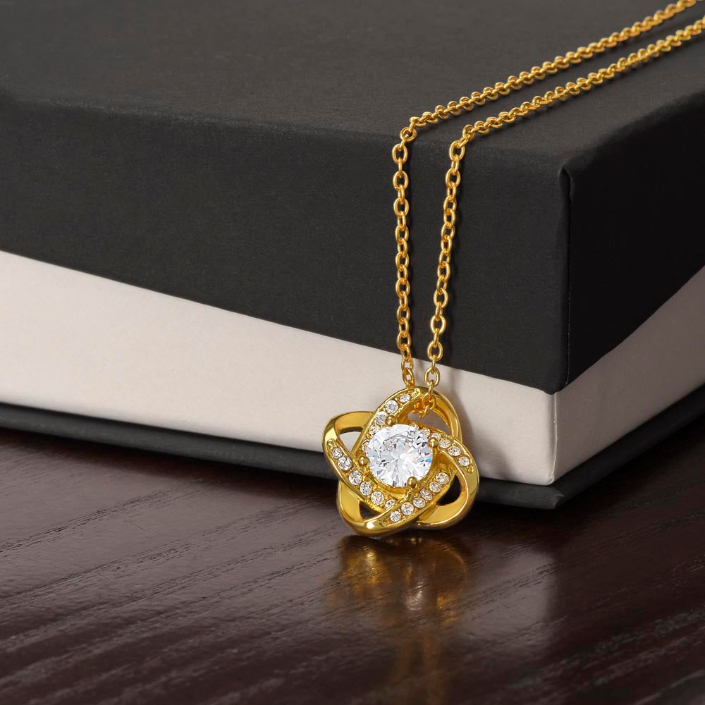 BIRTHDAY GIFT FOR DAUGHTER-HAPPY BIRTHDAY TO THE CHILD WHO- LOVE KNOT NECKLACE
