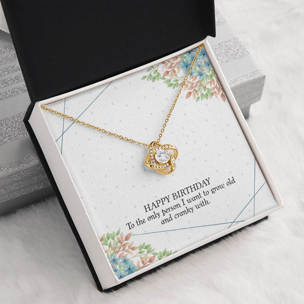 HAPPY BIRTHDAY GIFT FOR WIFE- HAPPY BIRTHDAY TO THE ONE PERSON- LOVE KNOT NECKLACE