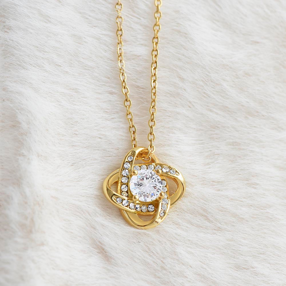 BIRTHDAY GIFT FOR DAUGHTER-HAPPY BIRTHDAY TO THE CHILD WHO- LOVE KNOT NECKLACE