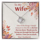 TO MY WIFE- I DEEPLY TREASURE-LOVE KNOT NECKLACE