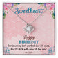 SWEETHEART HAPPY BIRTHDAY BOHO CHICK - LOVE KNOT NECKLACE