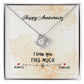 HAPPY ANNIVERSARY GIFT- I LOVE YOU THIS MUCH- LOVE KNOT NECKLACE
