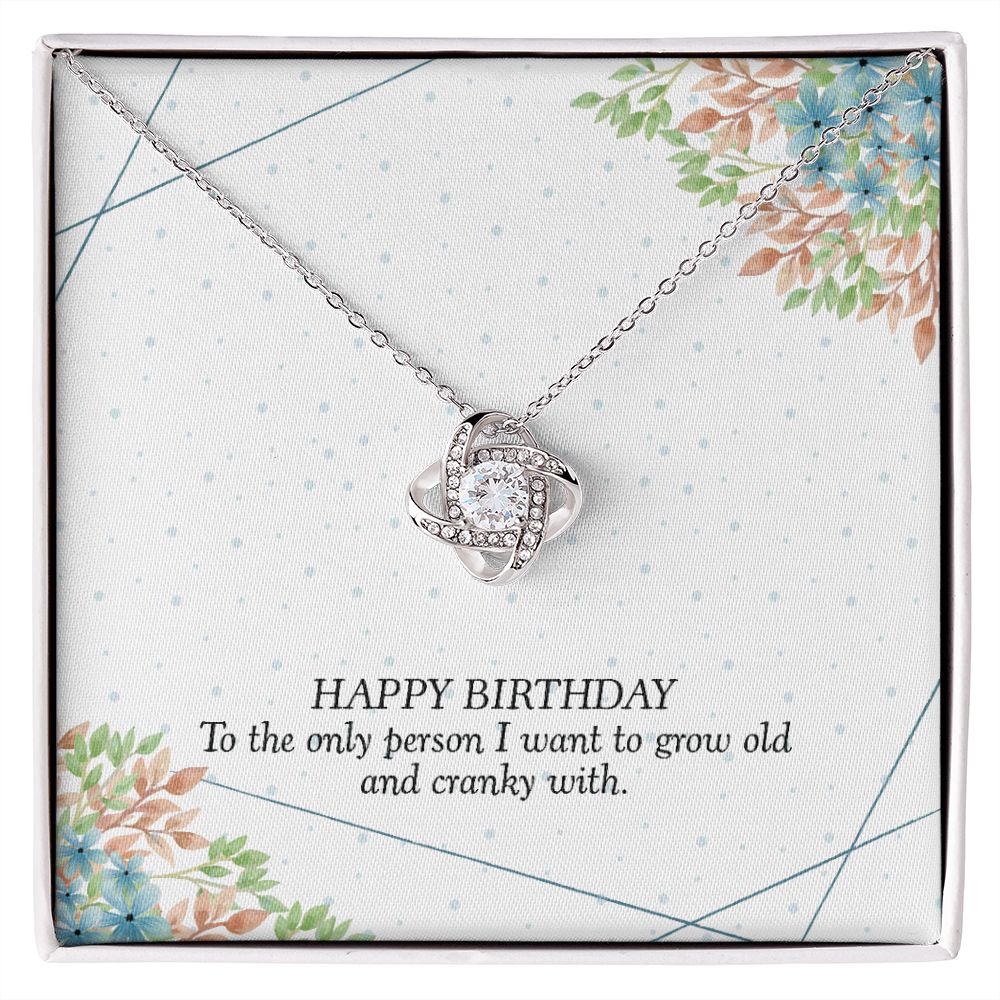 HAPPY BIRTHDAY GIFT FOR WIFE- HAPPY BIRTHDAY TO THE ONE PERSON- LOVE KNOT NECKLACE